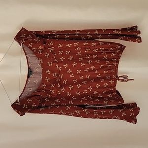 American Eagle long sleeve floral boho blouse Size medium